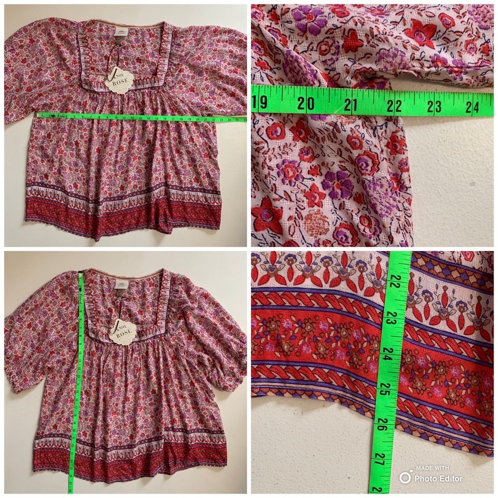 Knox Rose 2-Piece Matching Blouse + Skirt Set | Boho Prairie | Rebel Red | XXL - Picture 13 of 14